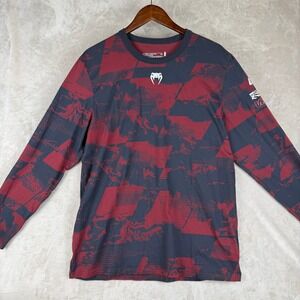 UFC Venum Performance Long Sleeve Shirt XL Red Black Abstract Graphic Mens